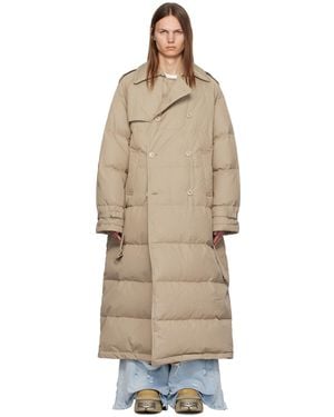 Vetements ベージュ キルティング ダウン トレンチコート - ナチュラル