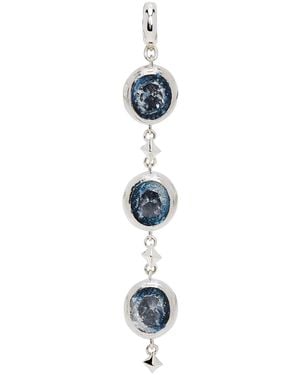 SWEETLIMEJUICE Denim Oval Single String Single Earring - Black