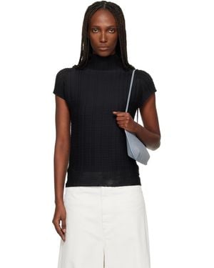 Issey Miyake Woolly Pleats Top - Black