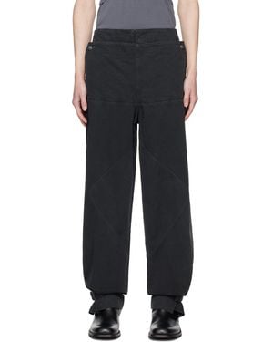 DION LEE ブラック スラウチーポケット カーゴパンツ