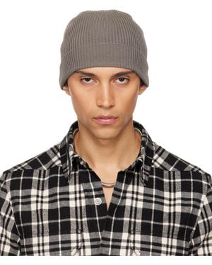 Rick Owens Temple Ribbed Beanie - Grey