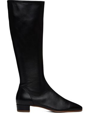 BY FAR Edie Leather Knee-High Boots - Black