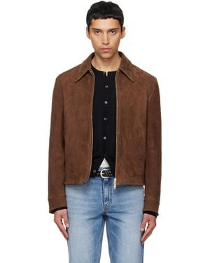 Tonywack Buckle Zip Goat Suede Jacket - Black