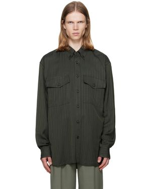 Dries Van Noten Flap Pocket Twill Shirt - Green