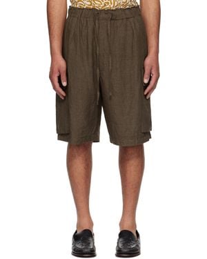 Kaptain Sunshine Drawstring Cargo Shorts - Brown