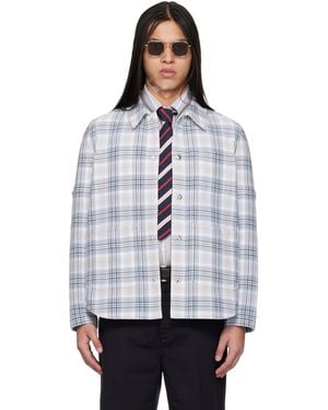 Thom Browne Windowpane Plaid Armband Utility Jacket - Grey