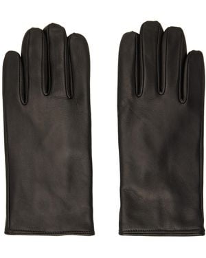 Ernest W. Baker Cashmere Lined Leather Gloves - Black