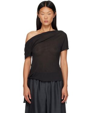 St. Agni Fine Jersey Off Shoulder Top - Black