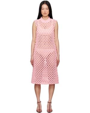 Jil Sander ピンク ノースリーブ クルーネック ミディアムワンピース - マルチカラー