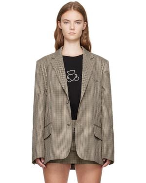 we11done Padded Shoulder Blazer - Brown