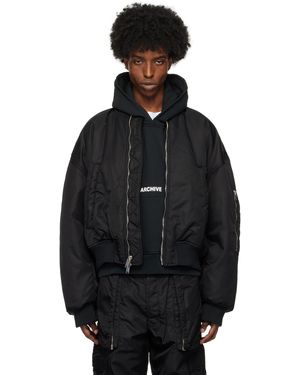 B1ARCHIVE Cropped Oversized Bomber Jacket - Black