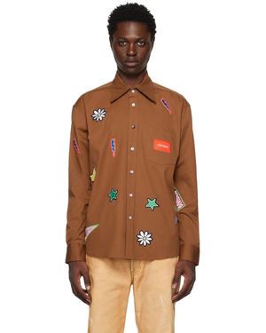 (DI)VISION (di)vision chemise brune à écussons - Marron