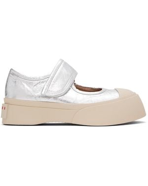Marni シルバー レザー メリージェーン スニーカー - ブラック