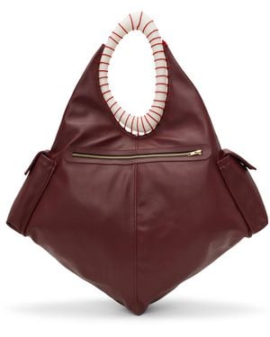 Stanley Raffington バーガンディ Curve トートバッグ - レッド