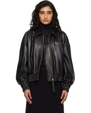 Jil Sander Blouson Leather Jacket - Black