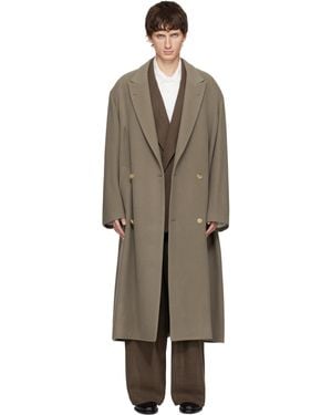 SOSHIOTSUKI Draped Dart Wool Cashmere Chesterfield Coat - Black