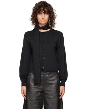 Lemaire Twisted Scarf Cardigan - Black