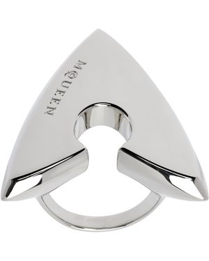 McQueen Bague En Forme De Flèche Argentée - Gris