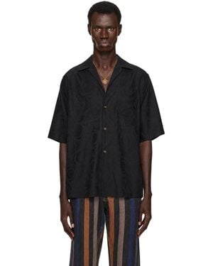 Versace Jacquard Cotton-Poplin Shirt - Black