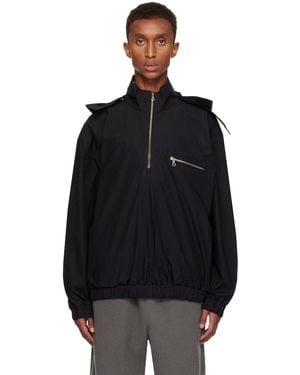 Rier Cotton Waxed Windbreaker - Black