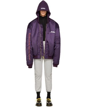 Vetements Purple 'total Fucking Darkness' Bomber Jacket