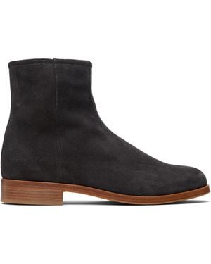 Common Projects Bottes Noires En Suède À Glissière