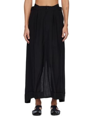 Junya Watanabe Wool Tropical Trouser Maxi Skirt - Black