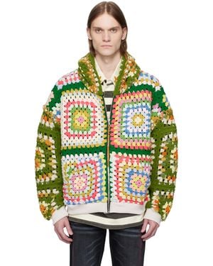 Cout de la Liberte Lydia One Of A Kind Square Flower Crochet Hoodie - Multicolour