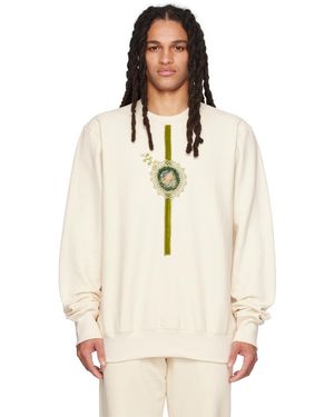 BENTGABLENITS Off- Appliqué Sweatshirt - Natural