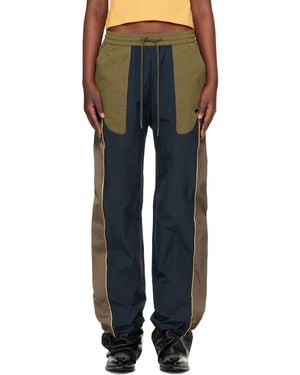 ANDERSSON BELL Khaki Colour Block Nylon Track Pants - Black