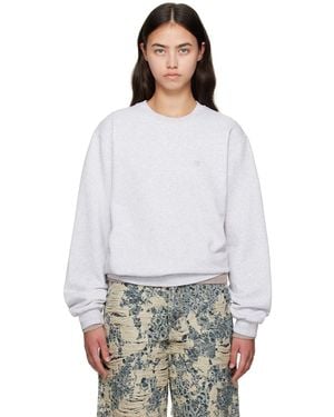 Acne Studios Crew Neck Fleece Sweatshirt - White