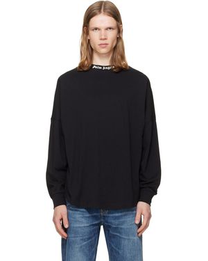 Palm Angels Classic Logo Long-Sleeved Over T-Shirt - Black