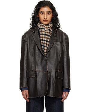 Weekend by Maxmara Pila Leather Blazer - Black