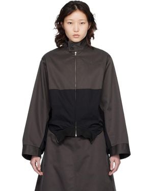 MM6 by Maison Margiela Mirrored Two-Tone Zip Jacket - Black