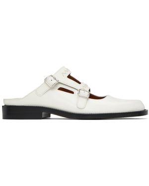 Marni ホワイト Bambi 3.0 ダブルバックル ミュール - ブラック