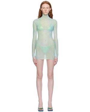 Off-White c/o Virgil Abloh Blue Tie-dye Minidress - Black