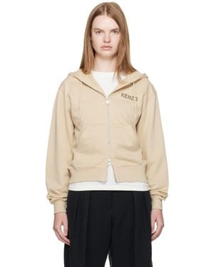 KENZO Paris City' Zip-Up Hoodie - Natural
