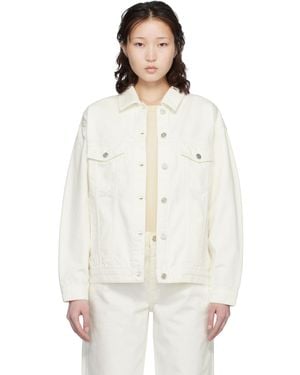 Anine Bing Off- Rory Denim Jacket - White