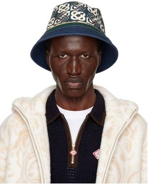 CASABLANCA Printed Bucket Hat - Blue