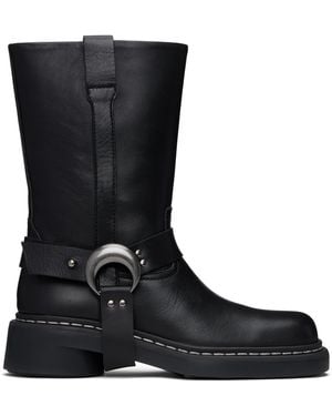 Marine Serre Metal Free Leather Ms Moto Boots - Black