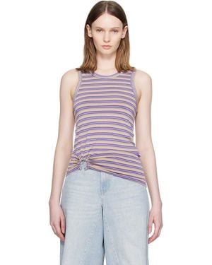Rabanne Débardeur Mauve Et À Rayures Et À Ferrure De Style Perçage - Violet
