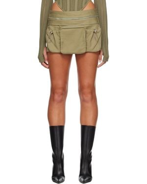 Dion Lee Green Utility Cargo Miniskirt - Black