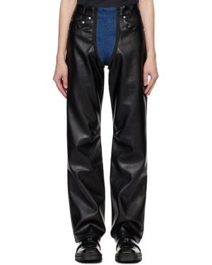 GmbH Lata Faux-Leather Denim Jeans - Black