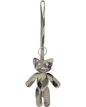 Burberry グレー＆ブルー Foxy Charm キーホルダー - ブラック