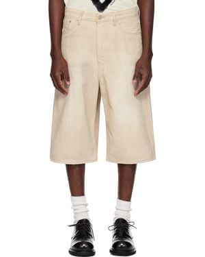 Acne Studios ベージュ ボタン デニムショートパンツ - ナチュラル