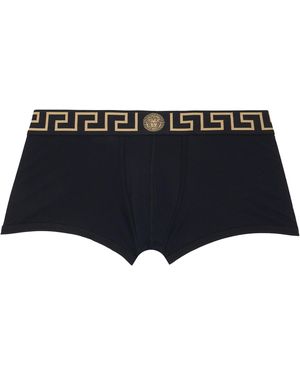Versace Ensemble De Trois Boxers Noirs En Jersey De Coton