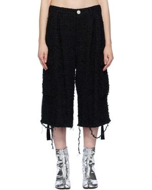 Doublet Raw Edge Cargo Shorts - Black