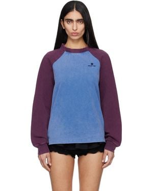 ShuShu/Tong Burgundy Crewneck Long-Sleeve T-Shirt - Blue