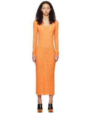 Jade Cropper Robe Midi À Motif Imprimé - Orange