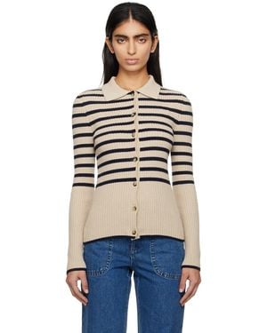 A.P.C. . Navy & Beige Mallory Cardigan - Black
